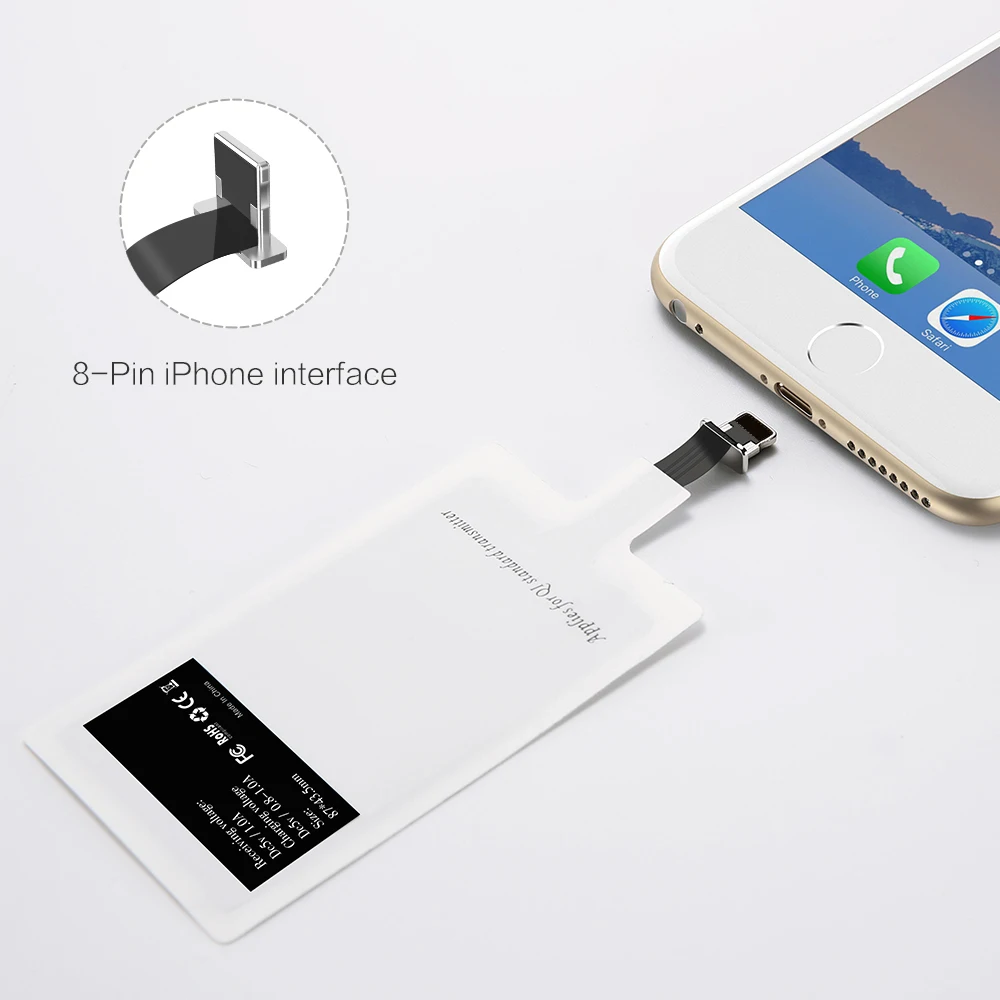 RAXFLY QI Wireless Charger Receiver For iPhone 5s 7 6 Plus Universal Charging for Micro USB Type-c Phone | Мобильные телефоны и