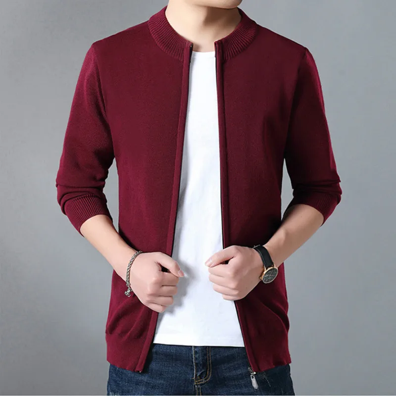 Новинка Весна 2019 модный брендовый свитер мужской кардиган облегающее пальто