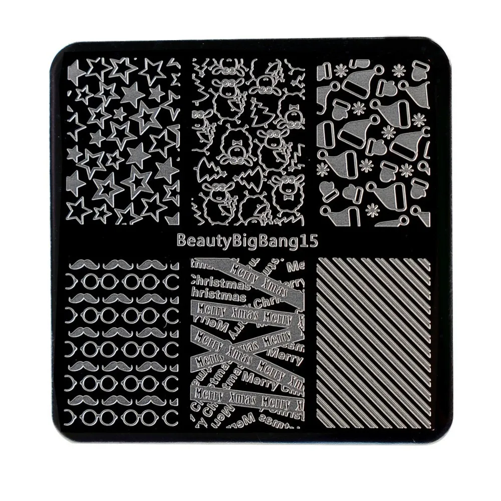 Трафареты BeautyBigBang из нержавеющей стали для стемпинга ногтей 6*6 см | Красота и