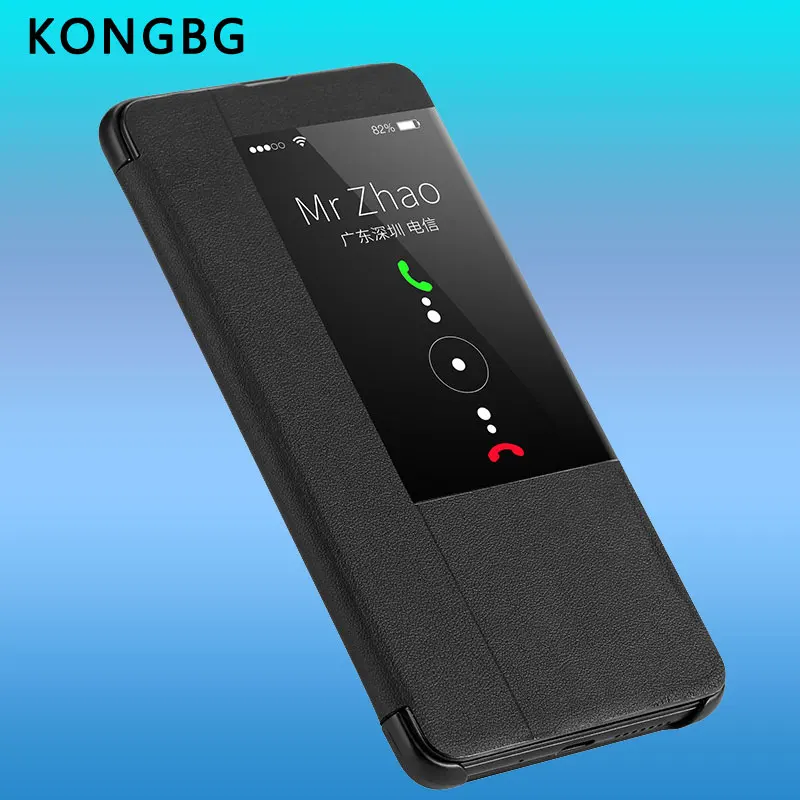 Kongbg роскошный флип кейс для huawei P30 pro Коврики 20 Pro кожа Smart View Flip Cover P 30
