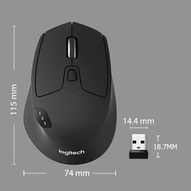 

Logitech M720 Triathlon Bluetooth Wireless Mouse Dual-mode 2.4Ghz Multi-device Portable Mice For Macbook Laptop Computer