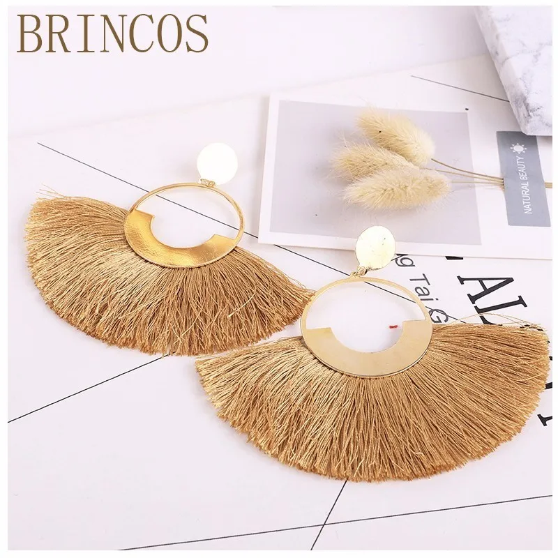 2020 Handmade ladies earrings tassels pick heart bohemian yellow personalized rhinestones opal Korea India geometric fashion | Украшения и