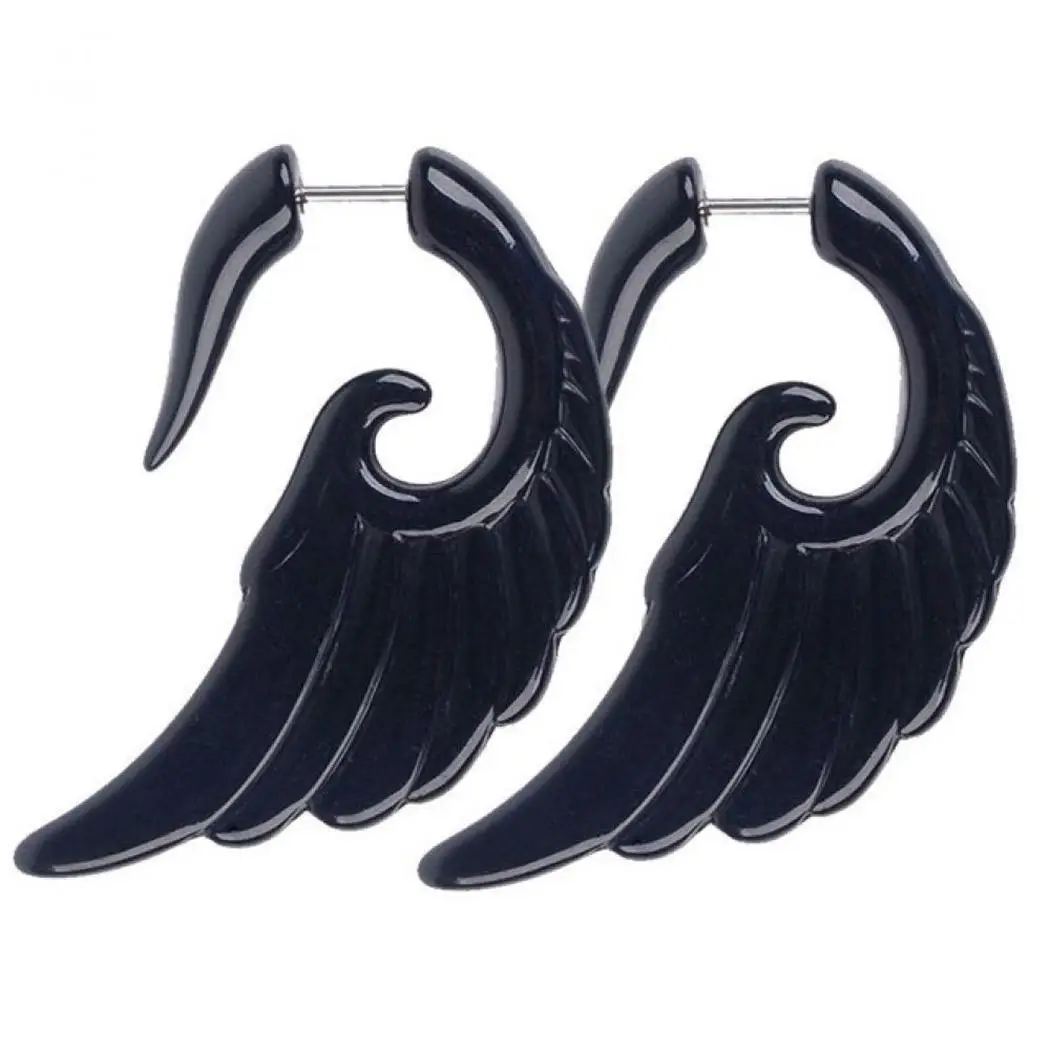 Унисекс модные раковина улитки крыло уха повседневное расширители черный