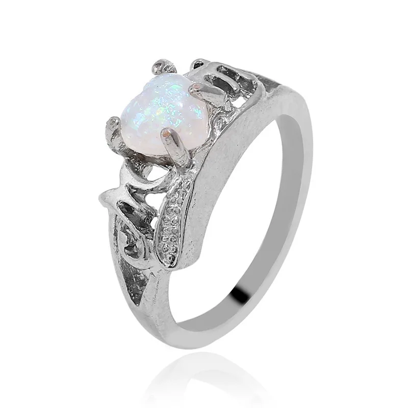 Heart-shaped Опал мужской женский костяшка кольцо ручной украшения подарок маме на