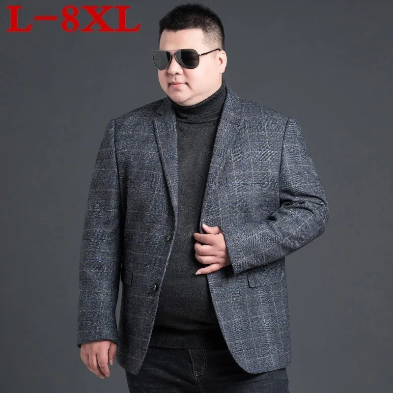 Размера плюс 8XL шерстяные мужские костюмы индивидуальные роскошные модные