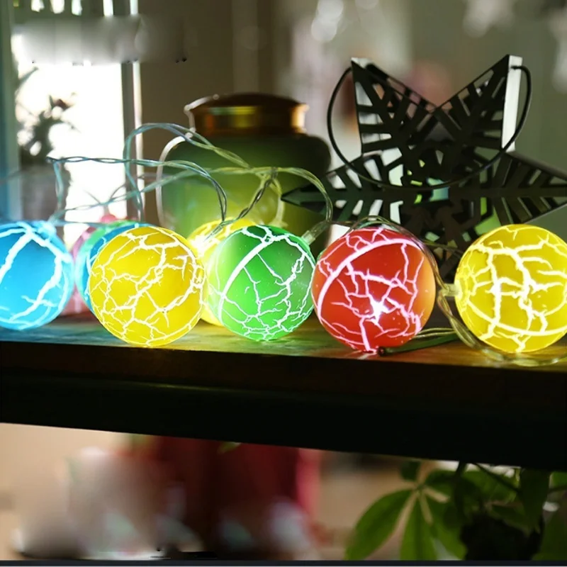 10 светодиодных красящих трещин шаровые огни гирлянды пасхальные яйца