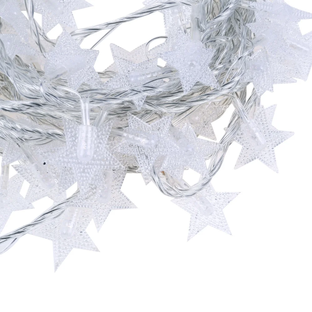 8.5M LED Star Fairy Garland String Light Novelty For New Year Christmas Wedding Home Indoor Decoration Battery Power EU Plug | Лампы и