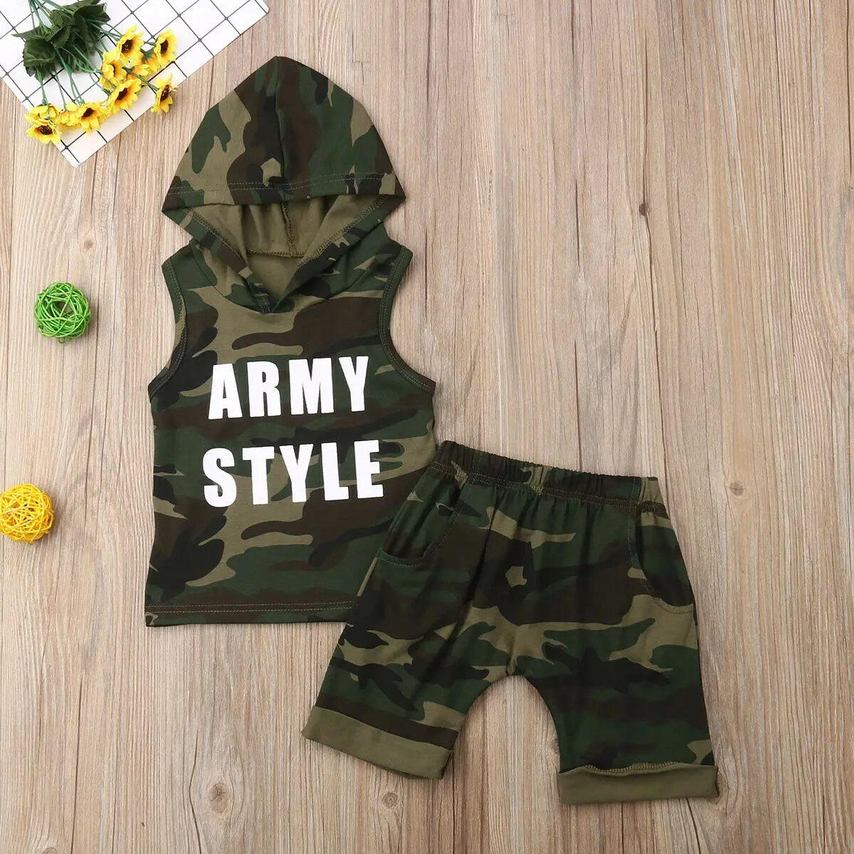 Citgeett Summer 2Pcs Toddler Kids Baby Boy Clothes Sets Camo T-shirt Tops Shorts Pants Camouflage Set Outfits | Детская одежда и