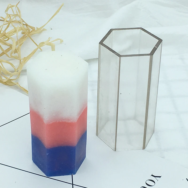 Шестигранная форма для свечей ручной DIY изготовление воск Смола глина плесень