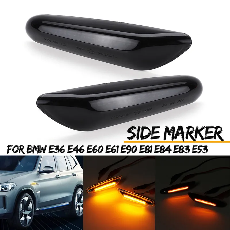 2019 новые 1 пара Хром светодиодный сбоку Габаритные фары Seiten мигалка Klarglas для BMW E36