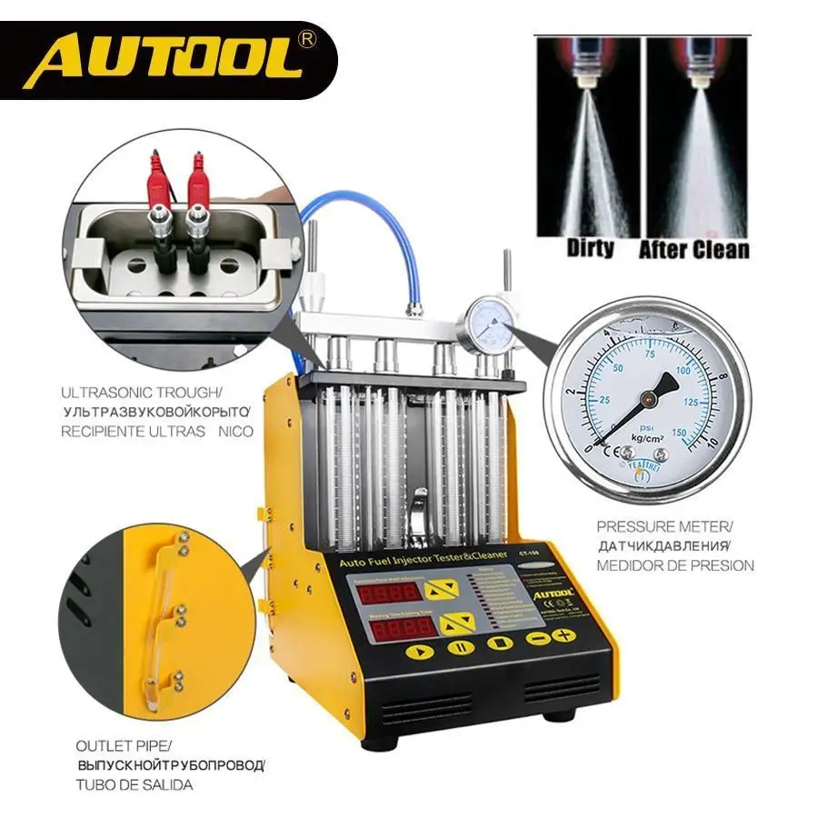 AUTOOL CT150 инструмент для чистки инжектора автомобиля 4 цилиндра |