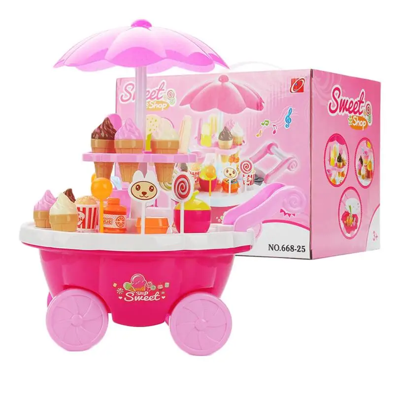 Children's play house toy with light music mini supermarket candy boat ice cream barbecue trolley game | Игрушки и хобби