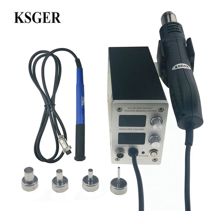 KSGER STM32 OLED T12 температура 2 в 1 все одном пистолеты горячего воздуха сушилка