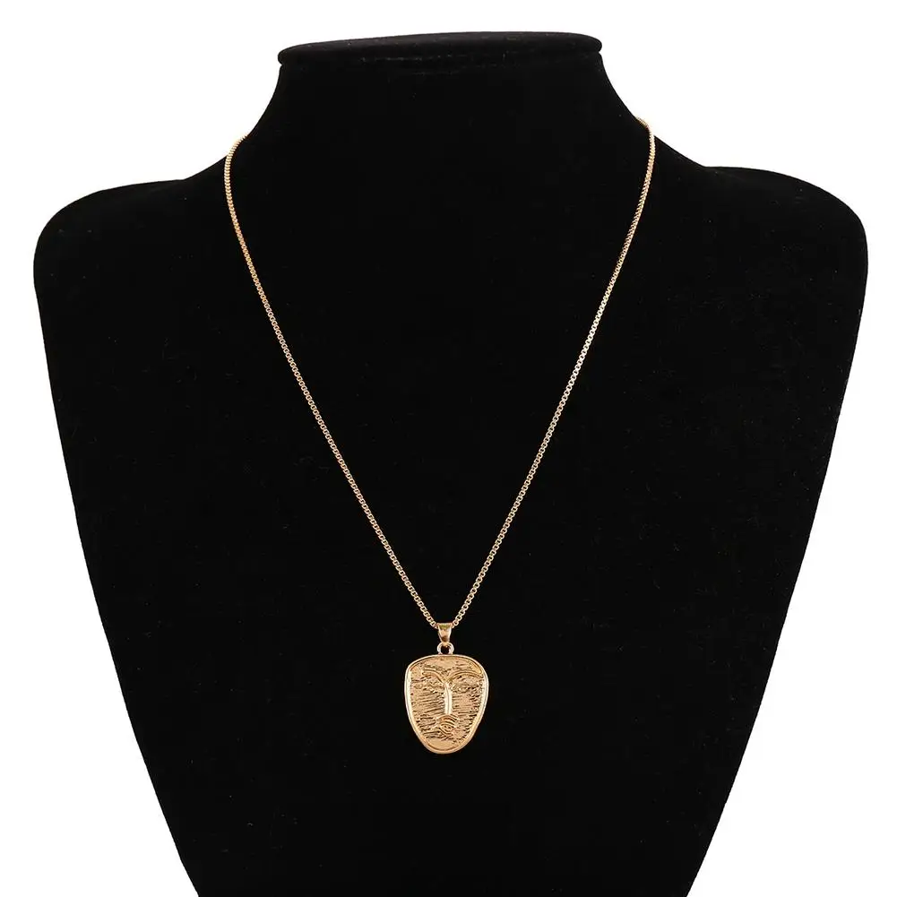 Hot Fashion Women Simple Embossed Portrait Pendant Sliver Gold Long Chain Women's Necklace Jewelry For Female Girls |