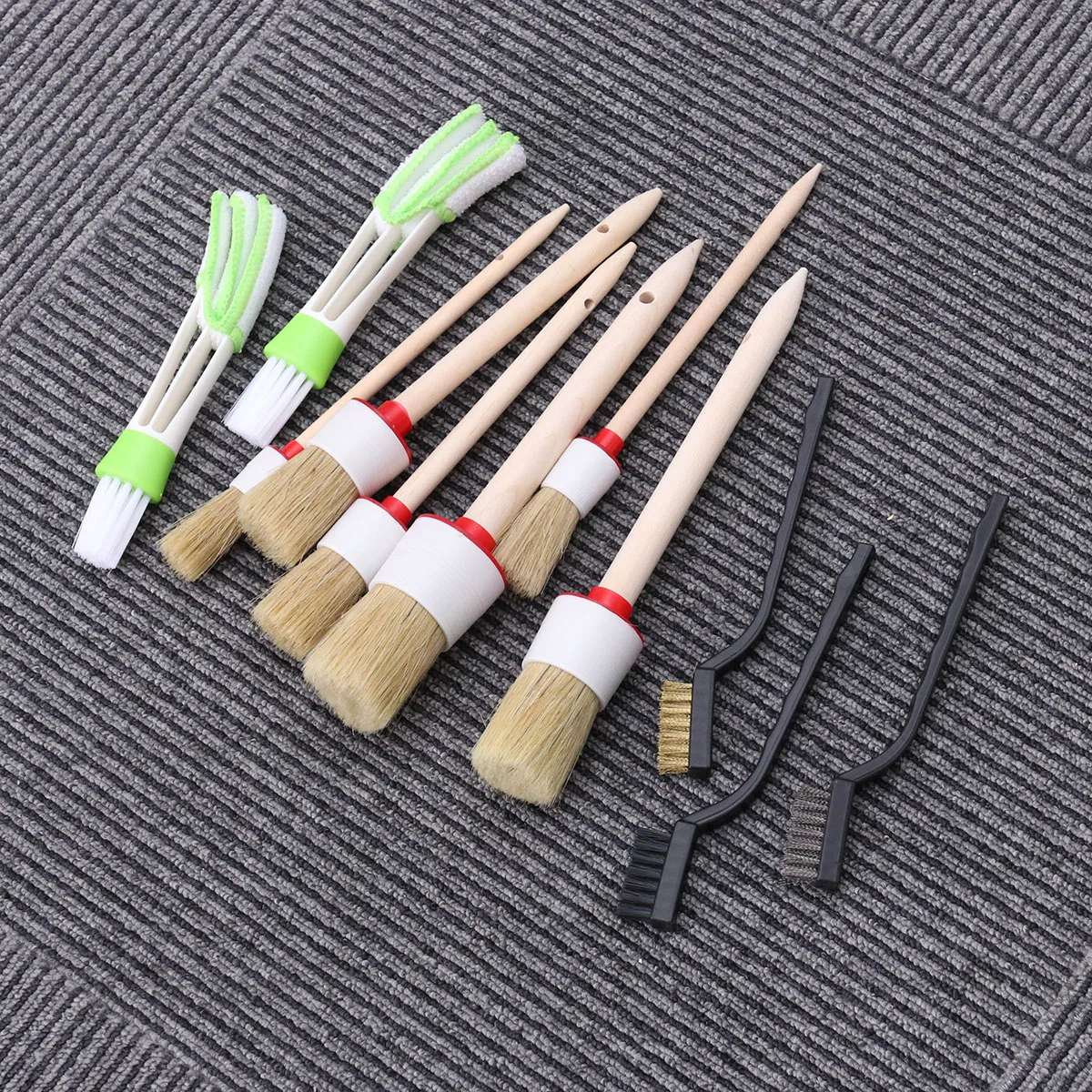 11 шт. щетка для чистки автомобиля инструмент деревянная ручка круглая головка