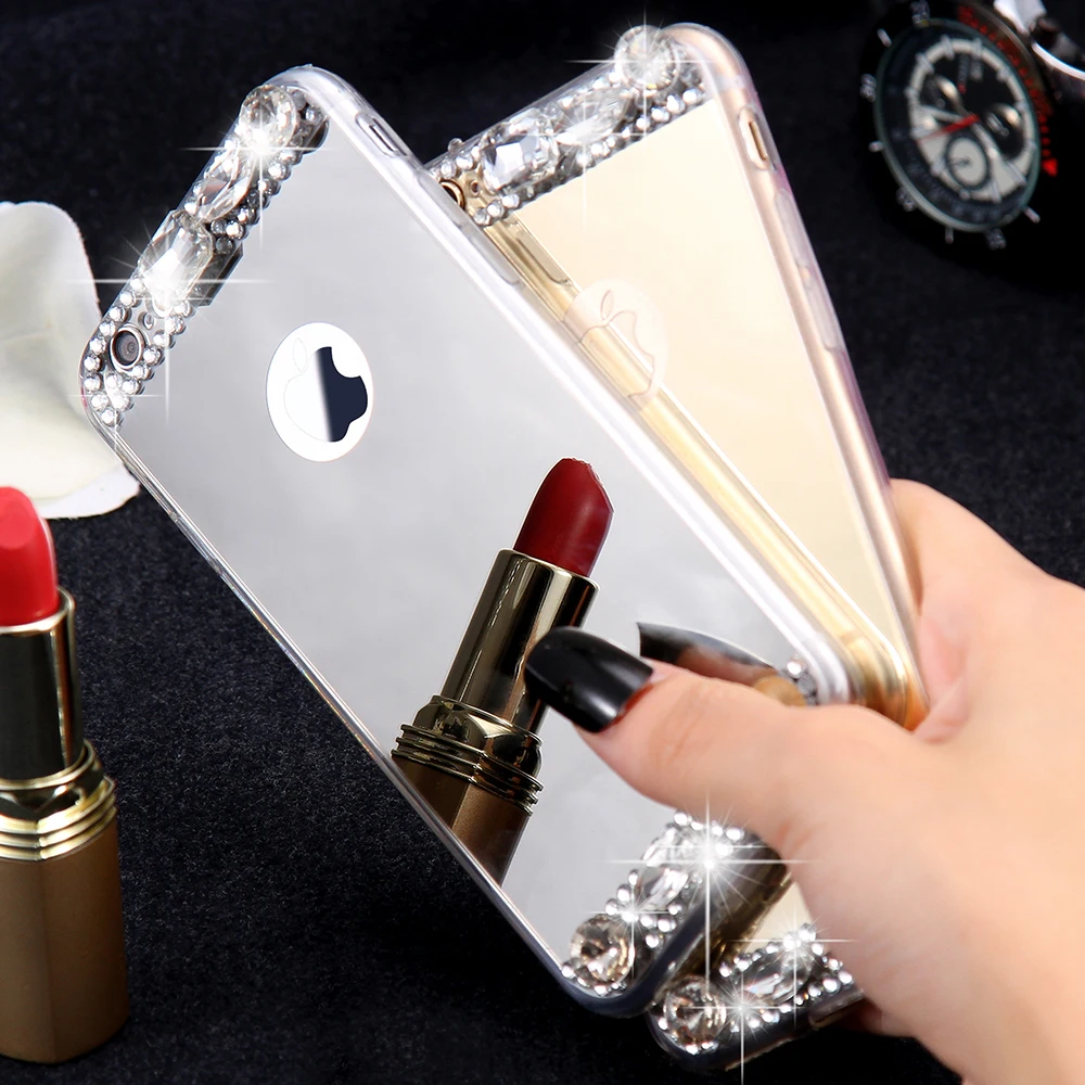 Тонкий зеркальный чехол KISSCASE для iPhone 6S 6 7 Plus X роскошные мягкие чехлы из ТПУ 5S 5 SE 10 S