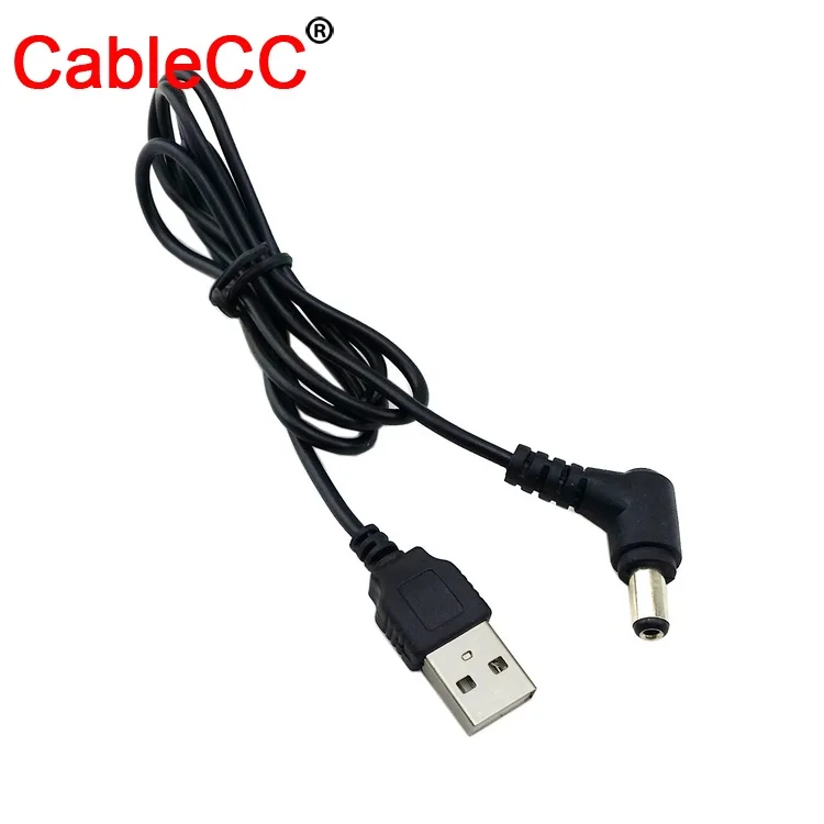 CableCC прямоугольный 90 градусов 5 5x2 мм в постоянного тока штекер питания к USB 2 0 A Тип