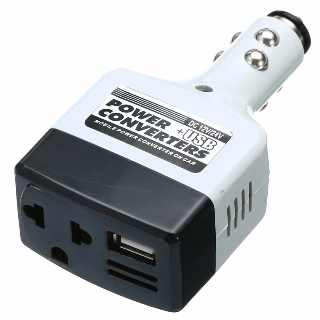 

1pcs DC 12V/24V Car Charge Power Converter Power Concerting Adapter AC 220V Charger USB Inverter High Quality