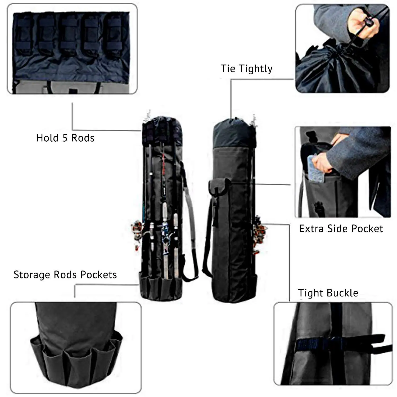 SEWS-Fishing Rod Carrier Fishing Reel Organizer Pole Storage Bag For And Traveling A Gift Family Father Daughter | Спорт и