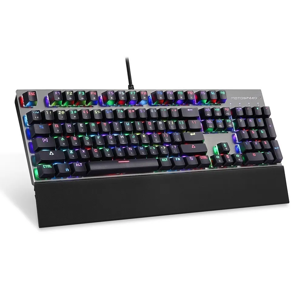 Motospeed CK108 Проводная Механическая клавиатура 104 клавиши Русский Английский RGB