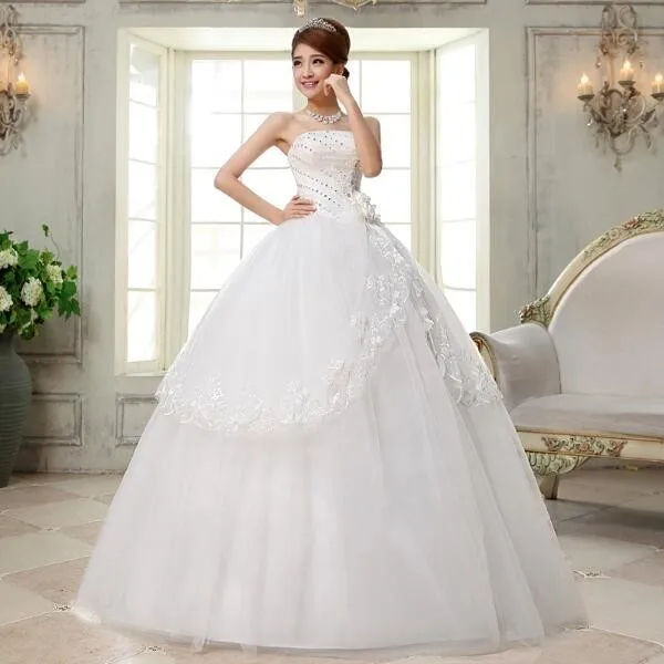 Vestido De Noiva милые Свадебные платья бальное платье Цветочные аппликации без рукавов