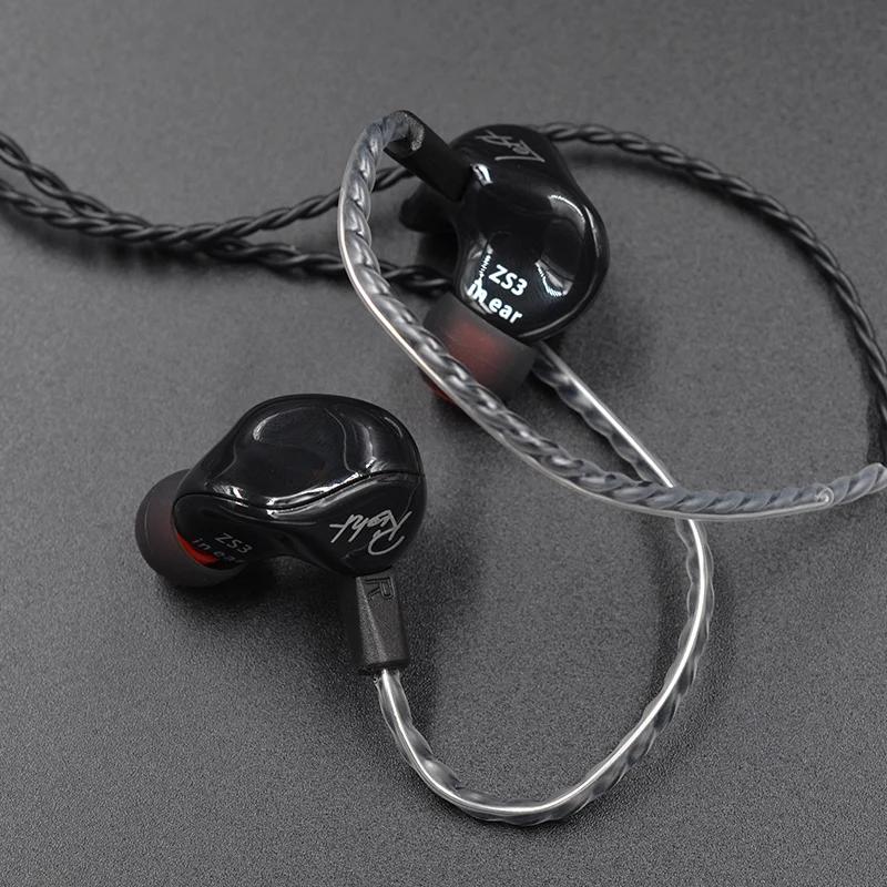 Эргономичные съемные наушники KZ ZS3 вкладыши аудиомониторы шумоизоляция Hifi