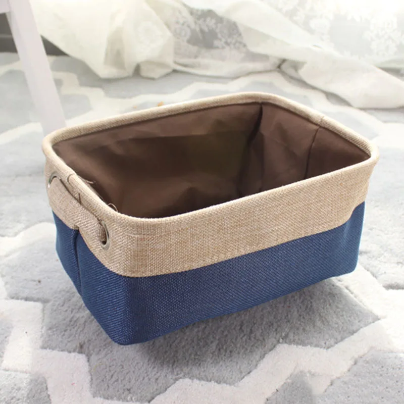 Складная льняная хлопковая корзина для хранения японский стиль ёмкость грязной