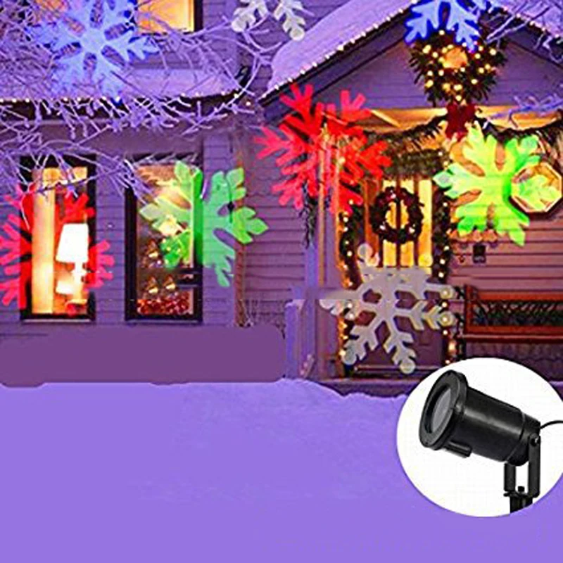 1set Xmas Snowflake Moving Sparkling Laser Projector Star Light LED Landscape Lamp | Лампы и освещение