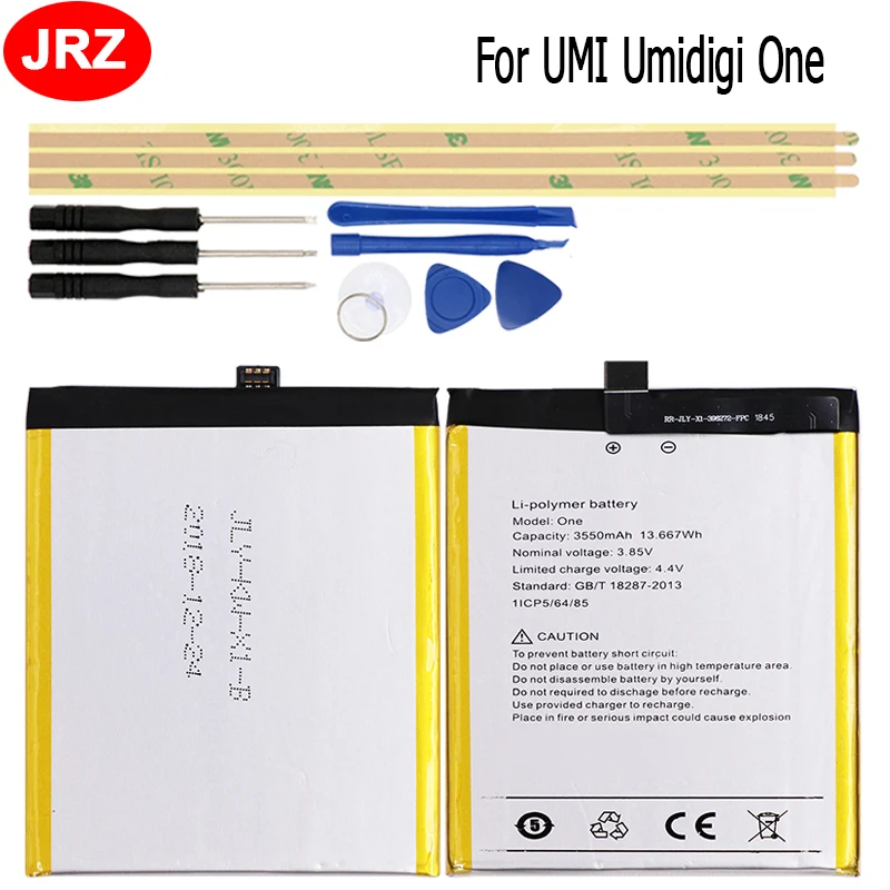 

Аккумулятор JRZ для UMI Umidigi One, 3550 мА · ч, 3,85 В, с инструментами