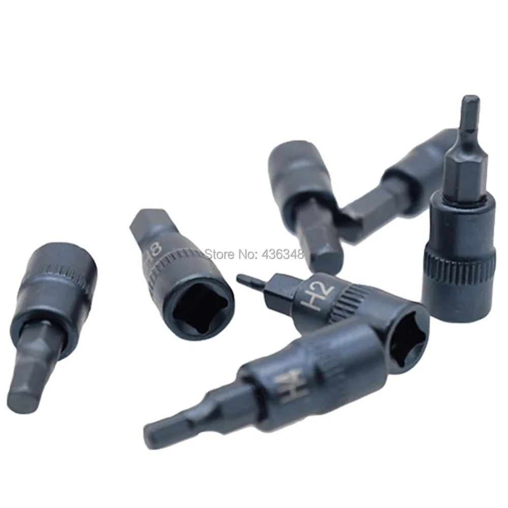 

7 Piece 1/4" Inch Drive Screwdriver Bit Socket Set H2 H3 H4 H5 H6 H7 H8 Hex Bit Socket Drill Bits