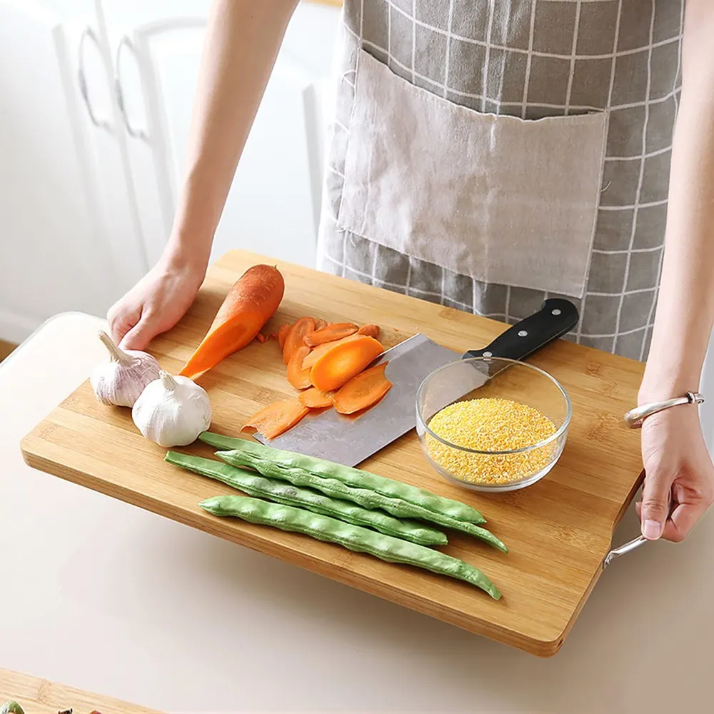 Натуральная кухонная разделочная доска бамбуковая овощные мясные инструменты
