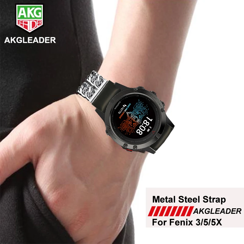 Металлический браслет из нержавеющей стали для наручных часов Fenix 5, ремешок для Garmin Fenix 5/ 5X/ 3, сменный ремешок для наручных часов от AliExpress RU&CIS NEW