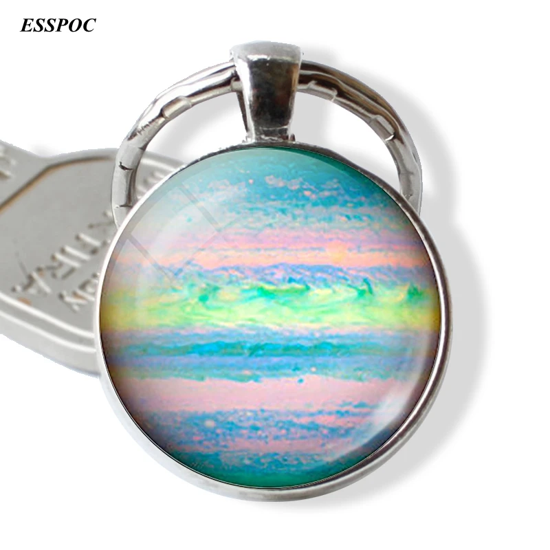 Full Moon Pendant Keychain Jewelry Galaxy Space Glass Bezel Art Photo Key Chain Christmas Gift | Украшения и аксессуары