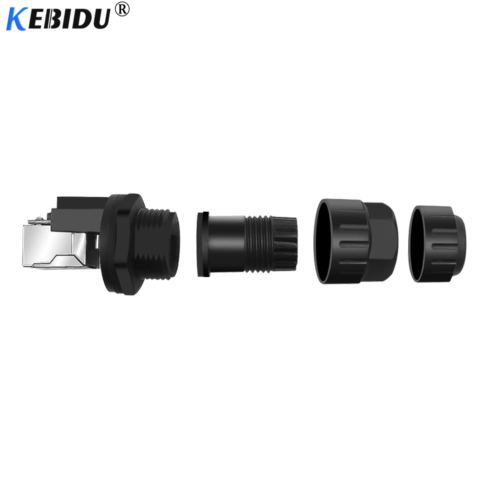 KEBIDU RJ45 CAT5 CAT6 розетка панель крепление IP68 Водонепроницаемые провода Разъемы