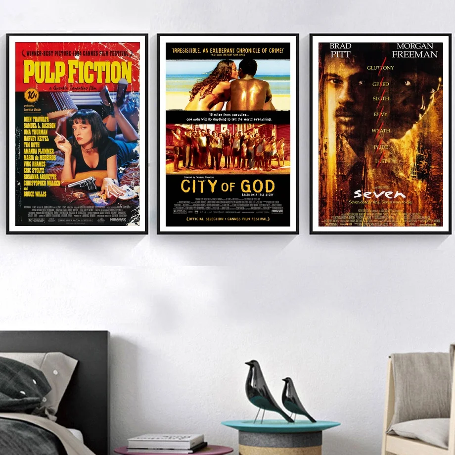 City Of God Se7en Арт холст плакат Классическая постер фильма настенные картины для