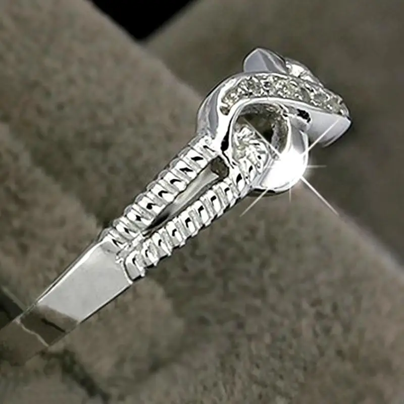 Кольца для женщин Свадебные Кристальные серебряные цветные кольца с фианитом из