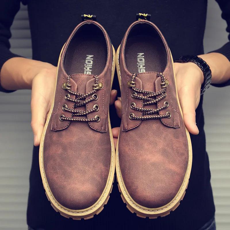 Новые мужские кожаные ботинки MULUHU мужская повседневная обувь модные лоферы