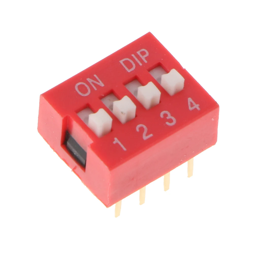 Baoblaze 10 Pieces Red 2.54mm Pitch 1 2 3 4 5 6 8 Position Way Slide Type DIP Switch | Обустройство дома