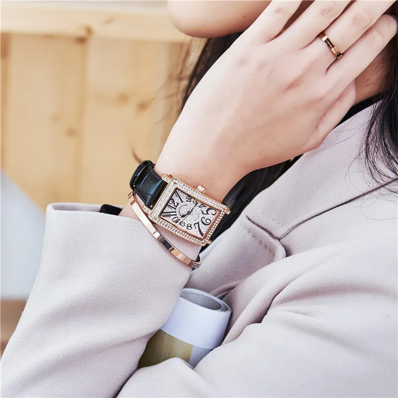 Новинка 2019 лидер продаж Деловые женские часы изящные шикарные с полной звездой