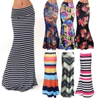 Женская эластичная юбка русалки с высокой талией на весну-лето 2019, длинные винтажные пляжные юбки-солнце Jupe в богемном стиле