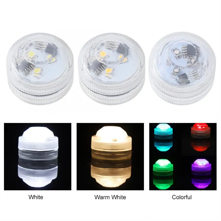 10 шт./компл. круглая Водонепроницаемая светодиодная свеча с погружным пультом