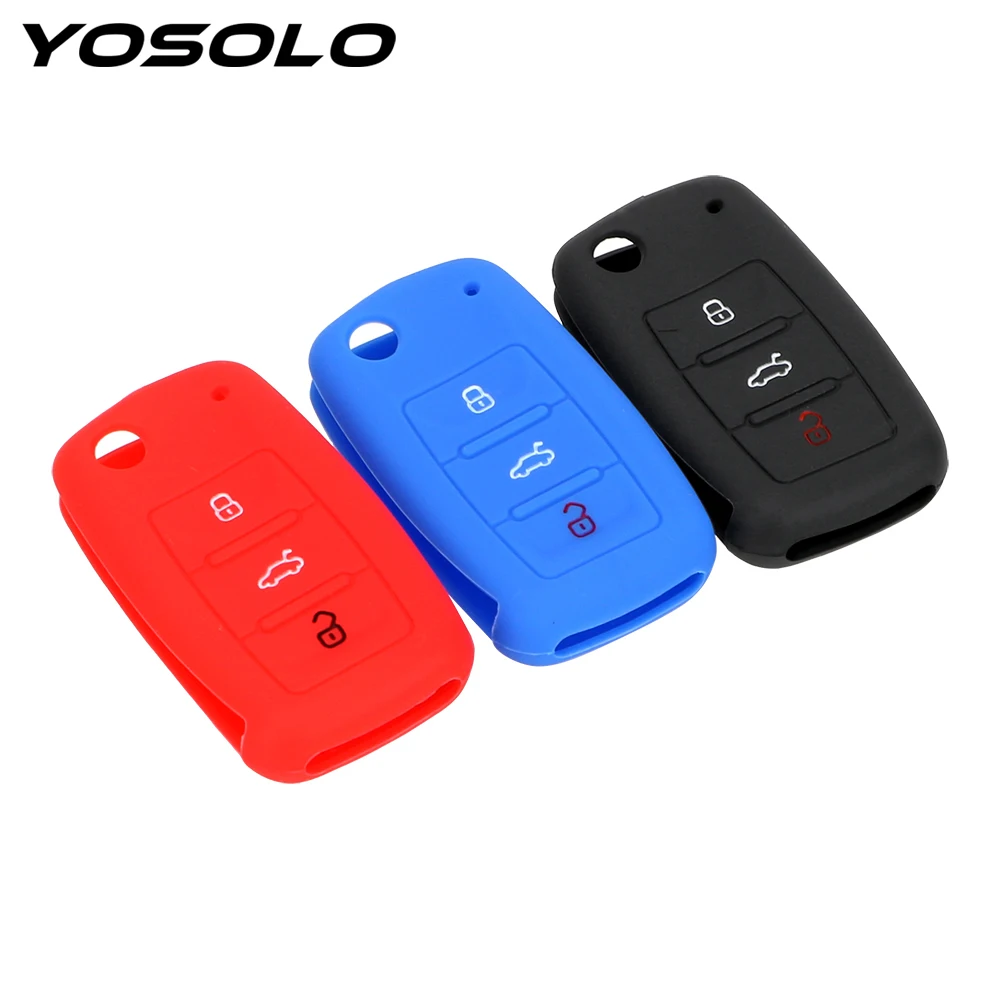 YOSOLO чехол для автомобильного ключа с 3 кнопками Складной флип Volkswagen VW Jetta Golf Passat