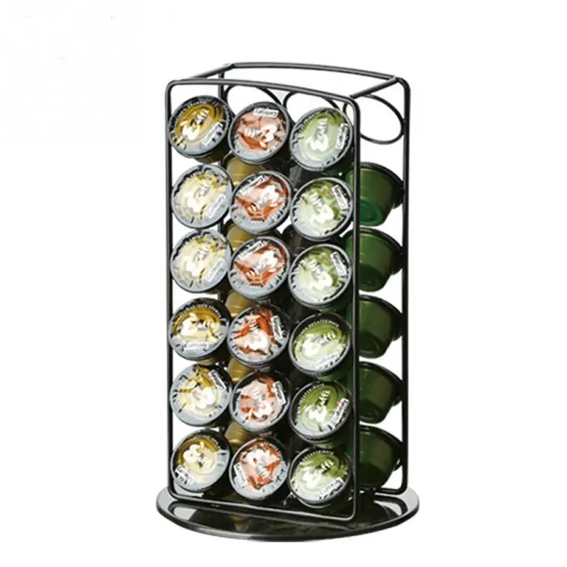 Вращающийся стенд для хранения Кофе держатель крышек Pod стойку из металла