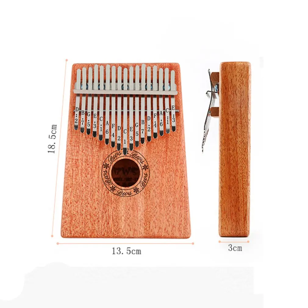 17 клавиш Kalimba красное дерево большой палец пианино твердой древесины палец пианино мини клавиатура портативный инструмент для начинающих