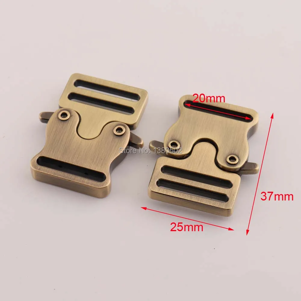 

6pcs/lot 20mm inner Top Quality Bronze Color Metal side Release Buckle for Pet Collars Buckles