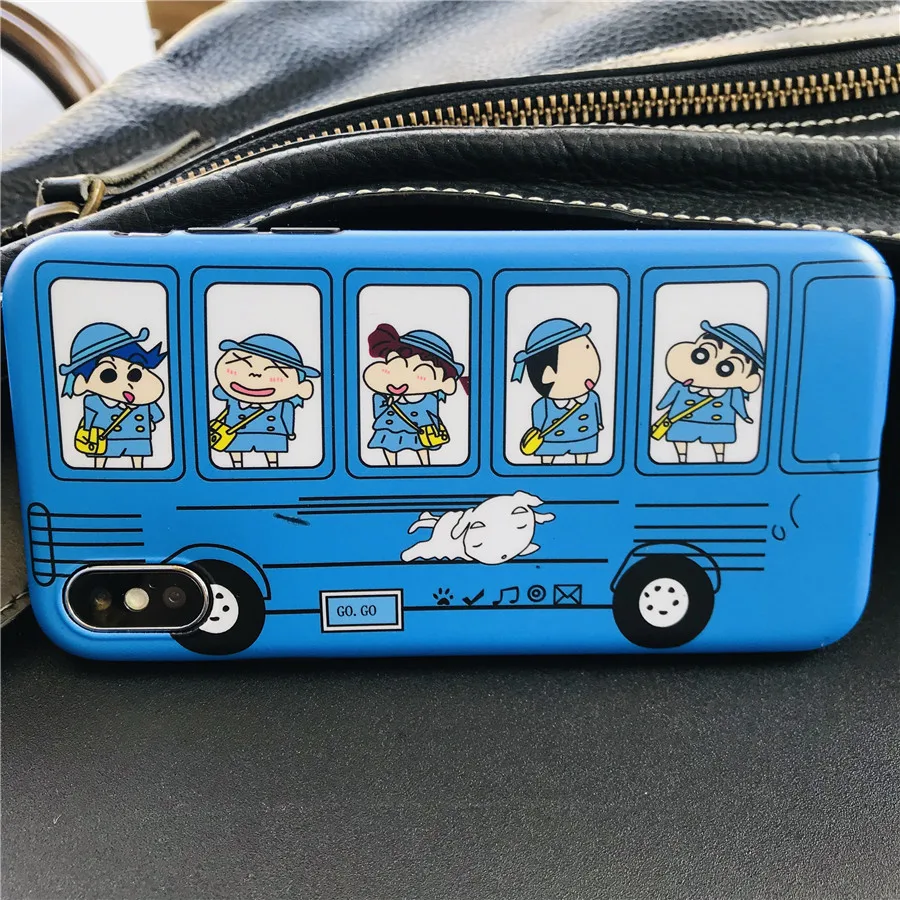 Fashion Xs Chi-bi Maruko and Crayon Shin-chan Cute Case For iPhone 6 6s 6p 7 8 plus X TPU Soft Phone Cover Silicone Back Shell |
