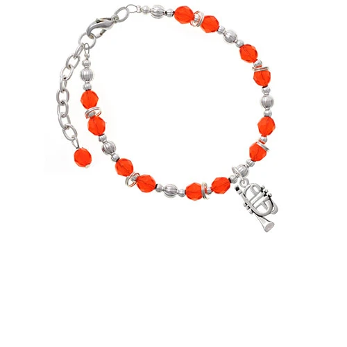 Оранжевый браслет с бусинами| |