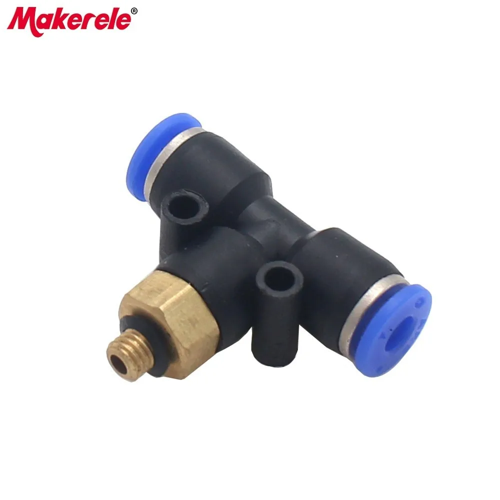PB Series Pneumatic fitting T-type external thread Connector joint 4-12mm Pipe diameter 1 pcs free transportation | Обустройство дома