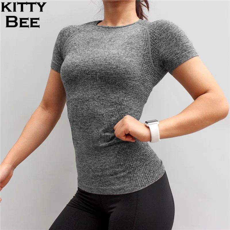 Спортивный топ женская спортивная футболка для йоги с коротким рукавом