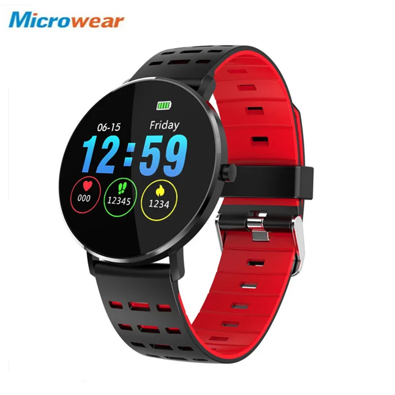 Microwear L6 Смарт часы IP68 Водонепроницаемый Android Smartwatch 1 22 дюйма Bluetooth 4 0 браслет